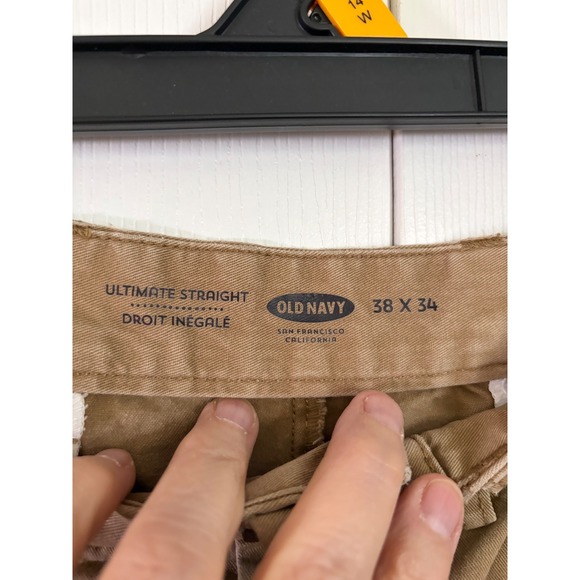 Old Navy Mens Ultimate Straight Chino Pants Khaki Tan 38x34 Casual Trousers - Picture 5 of 5